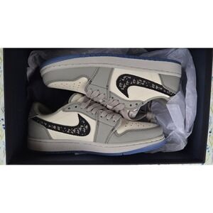 Dior Air Jordan 1 Low OG Beige White Black Sneakers Mens Size 7